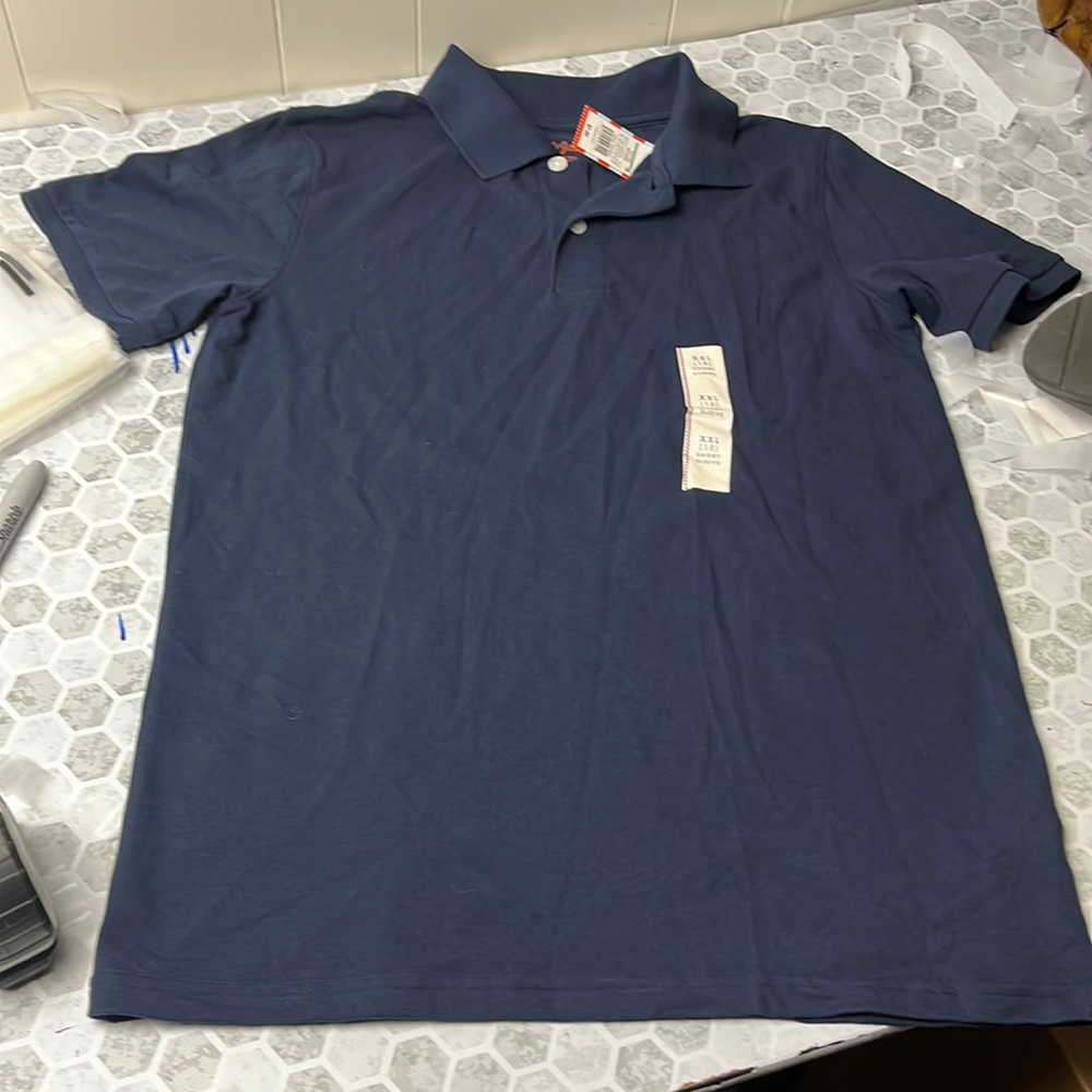Cat & Jack XXL Navy Blue Short Sleeve Collared Polo School Uniform